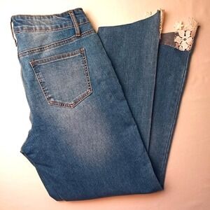 Copperflash Womens High Rise Murray Straight Leg Jean Size 8 Lace Boho Feminine